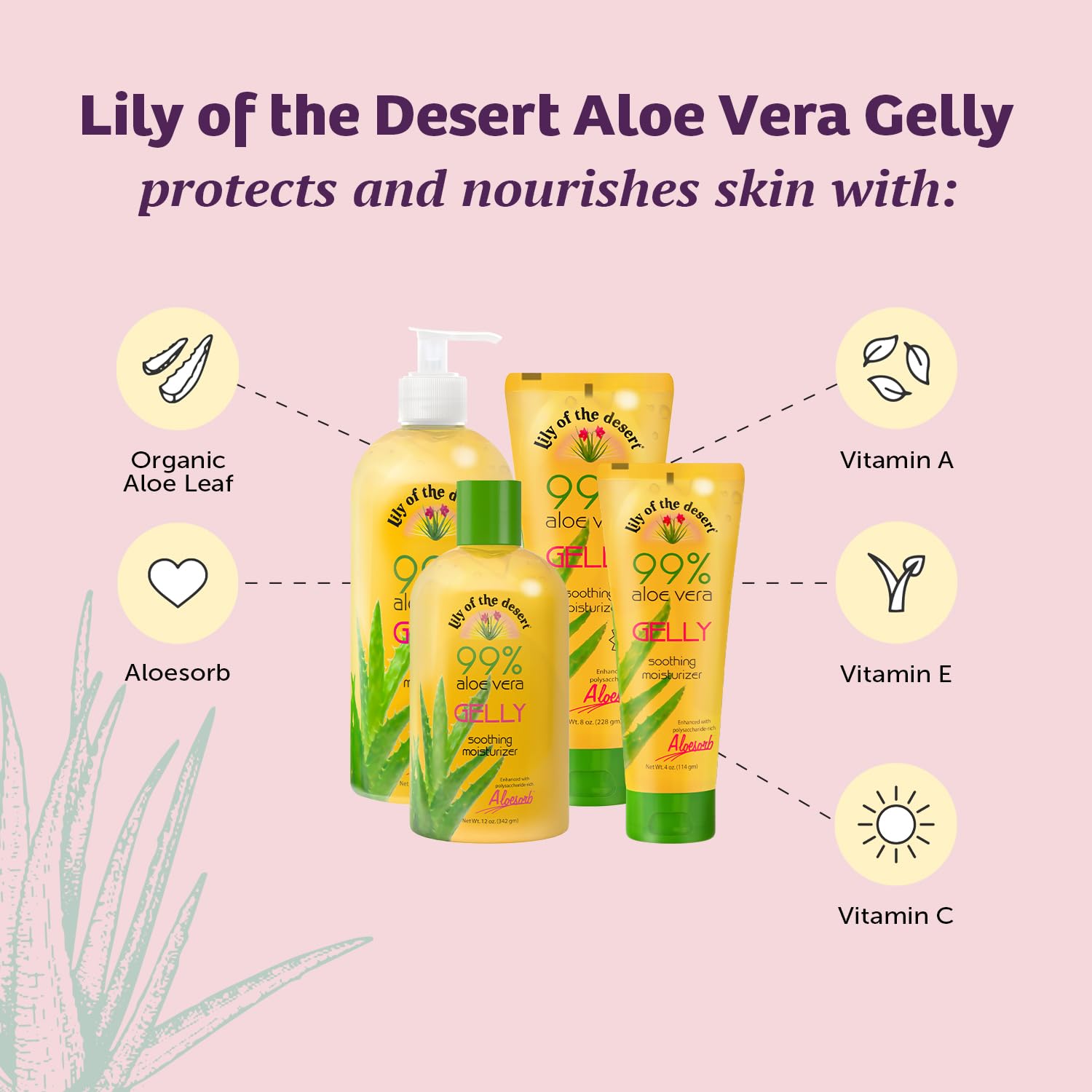 Lily Of The Desert Aloe Vera Gel pump enables easy on-the-go use