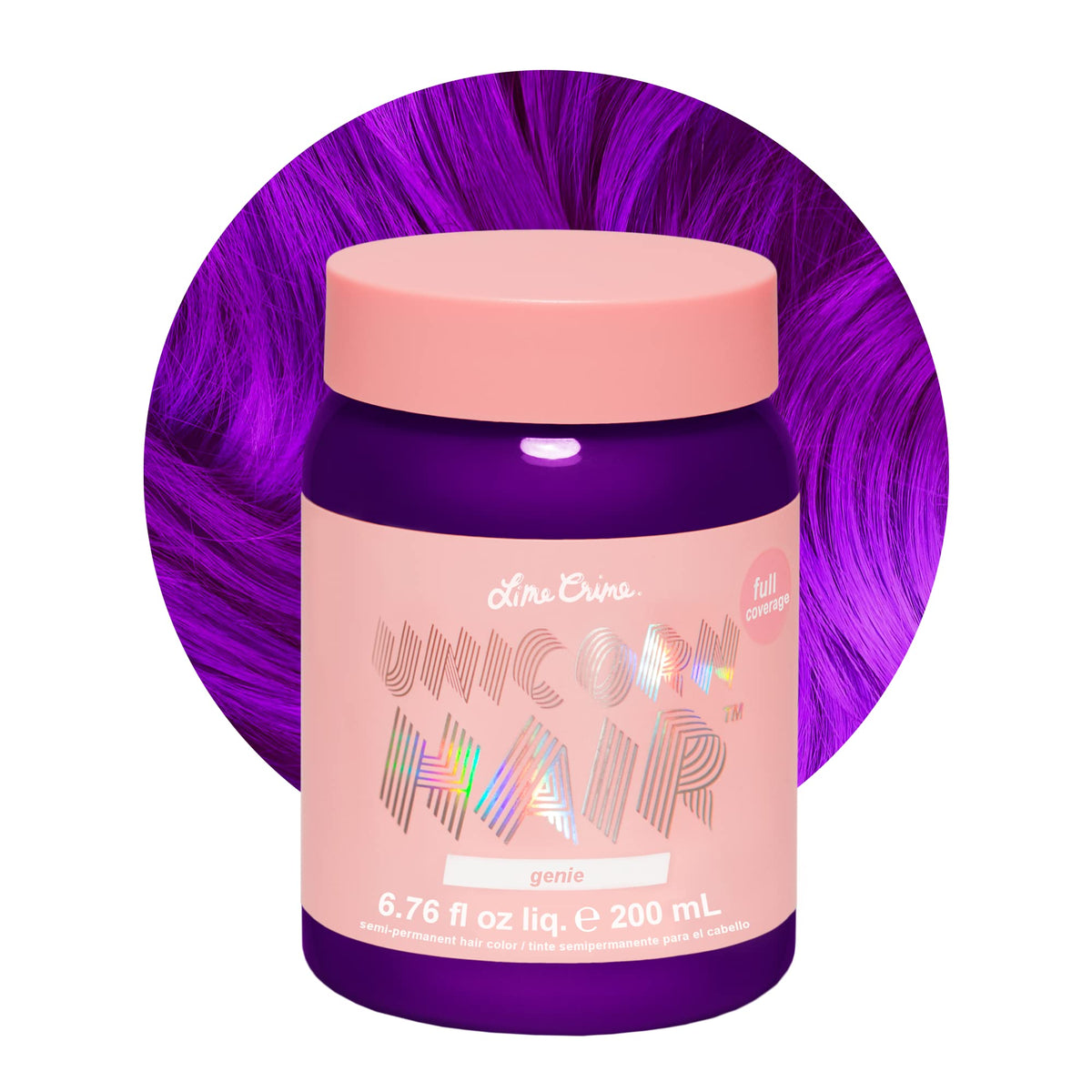 Lime Crime Genie Unicorn Hair Dye en bote: tono violeta profundo para color vibrante