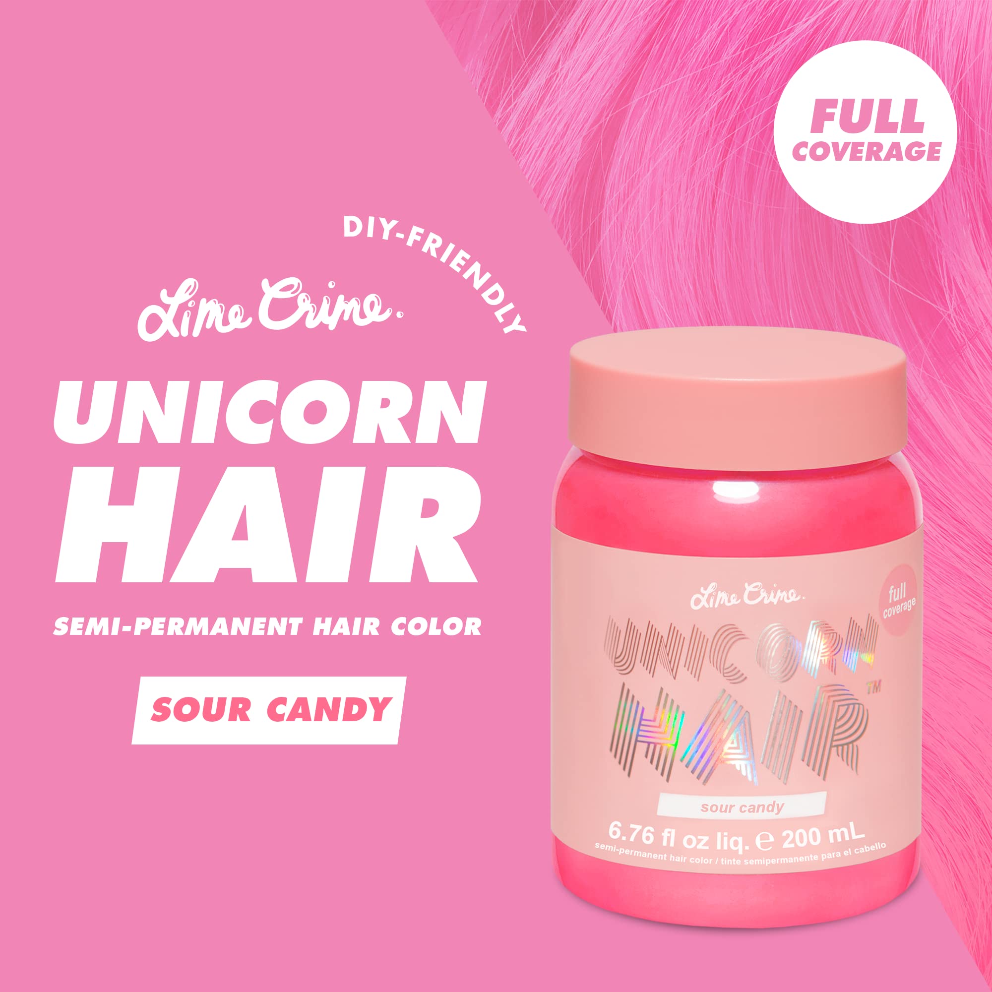 Tinte vegano Lime Crime Sour Candy cuida el cabello y aporta brillo.