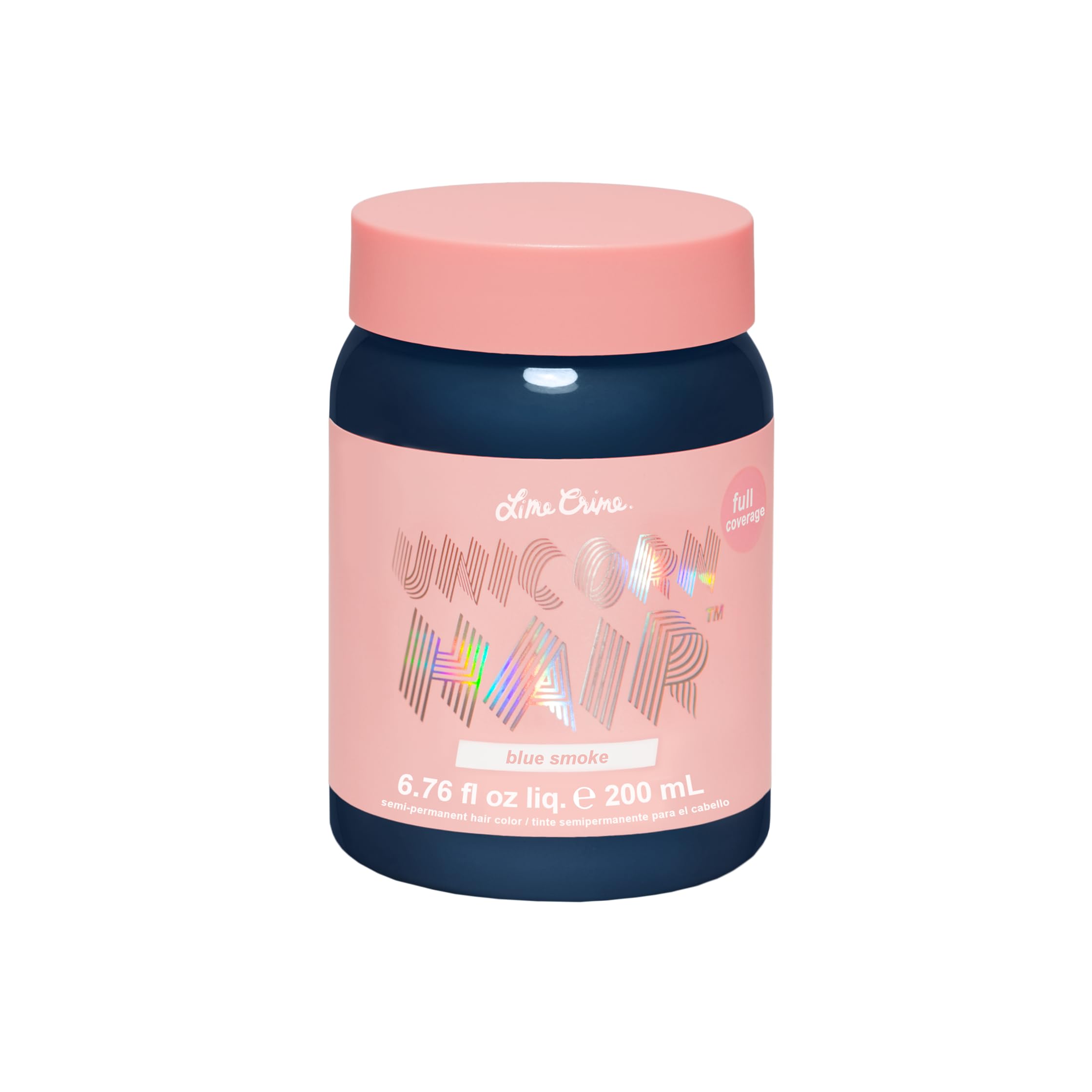 Lime Crime Unicorn Hair Blue Smoke: tono azul intenso para fantasía capilar.