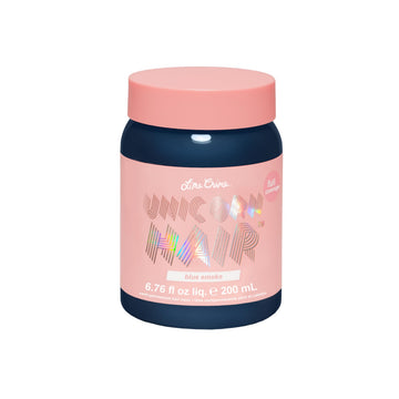 Lime Crime Unicorn Hair Blue Smoke: tono azul intenso para fantasía capilar.