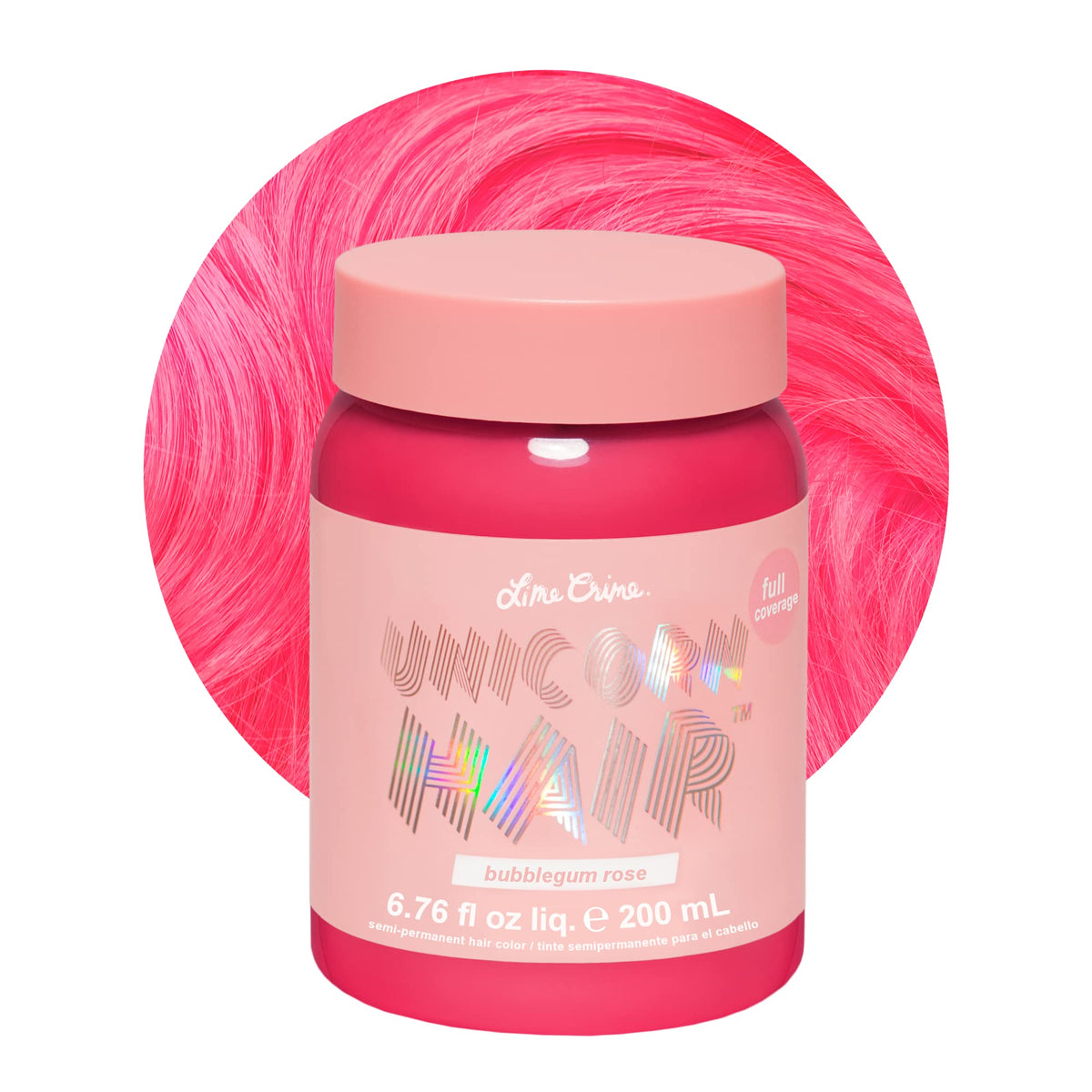 Lime Crime Unicorn Hair Bubblegum Rose, empaque elegante listo para empezar el cambio capilar