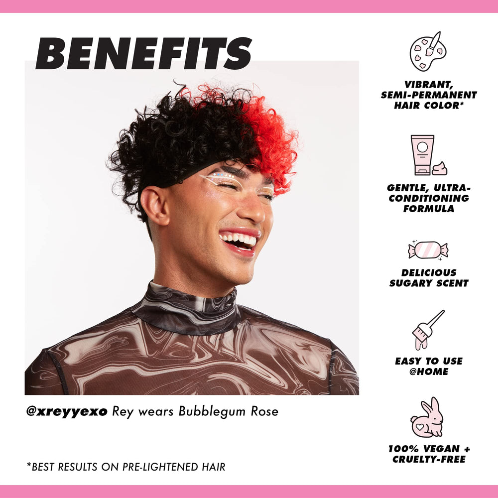 Tubo Lime Crime Unicorn Hair Bubblegum Rose para retoques prácticos