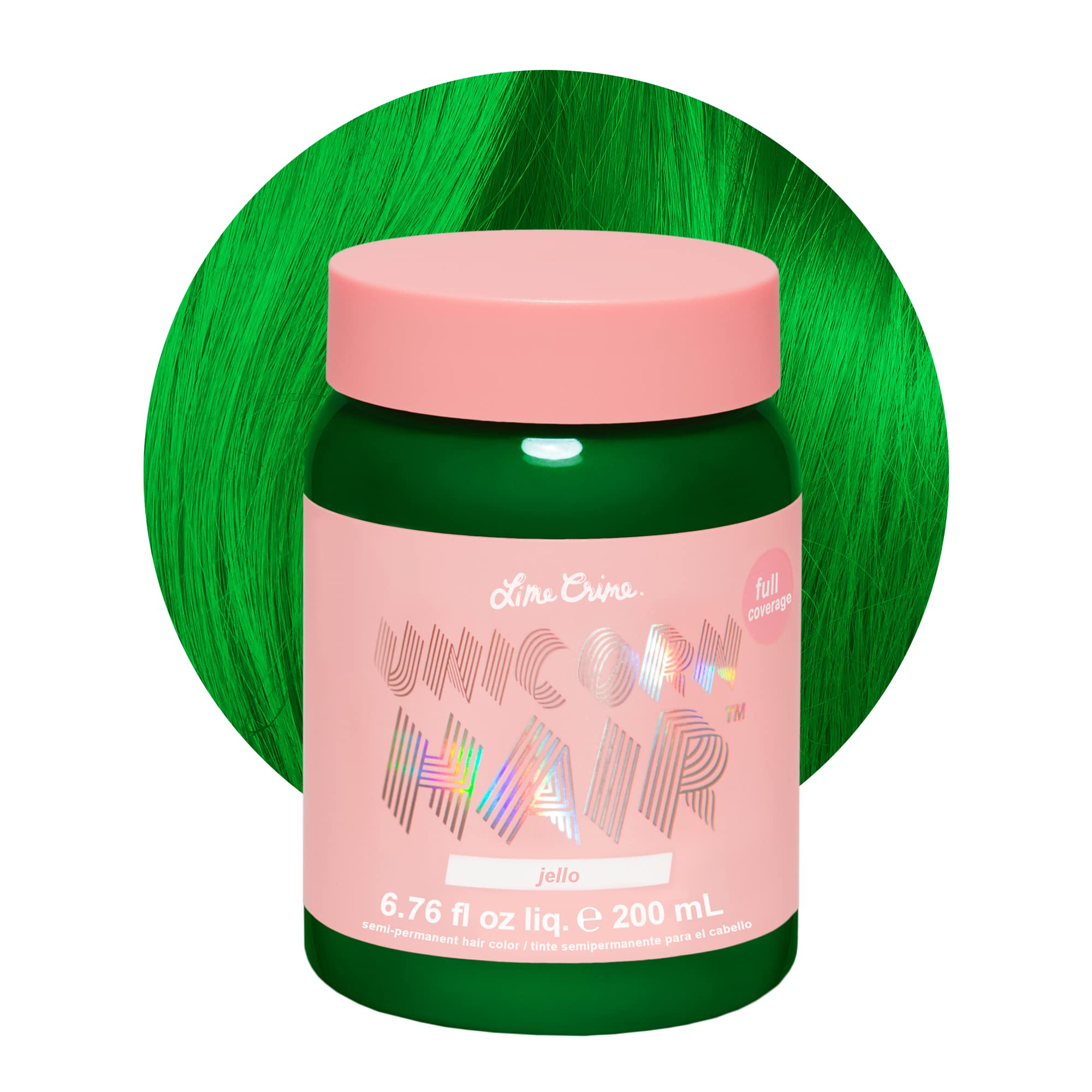 Lime Crime Unicorn Hair Dye Jello: empaque y color vibrante para teñido en casa