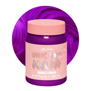 Lime Crime Unicorn Hair Dye Pony violeta: bote vibrante para teñido temporal.
