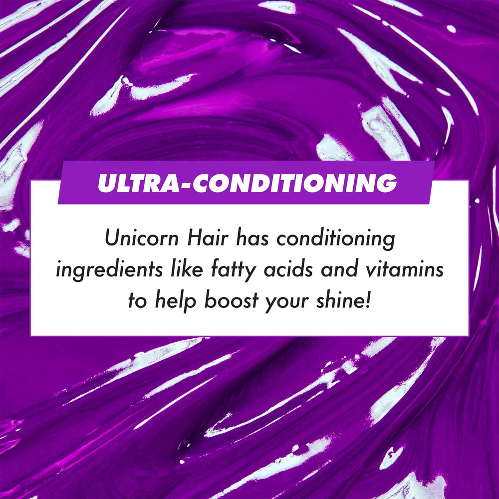 Lime Crime Unicorn Hair Dye Pony violeta: brillo e hidratación tras la aplicación.