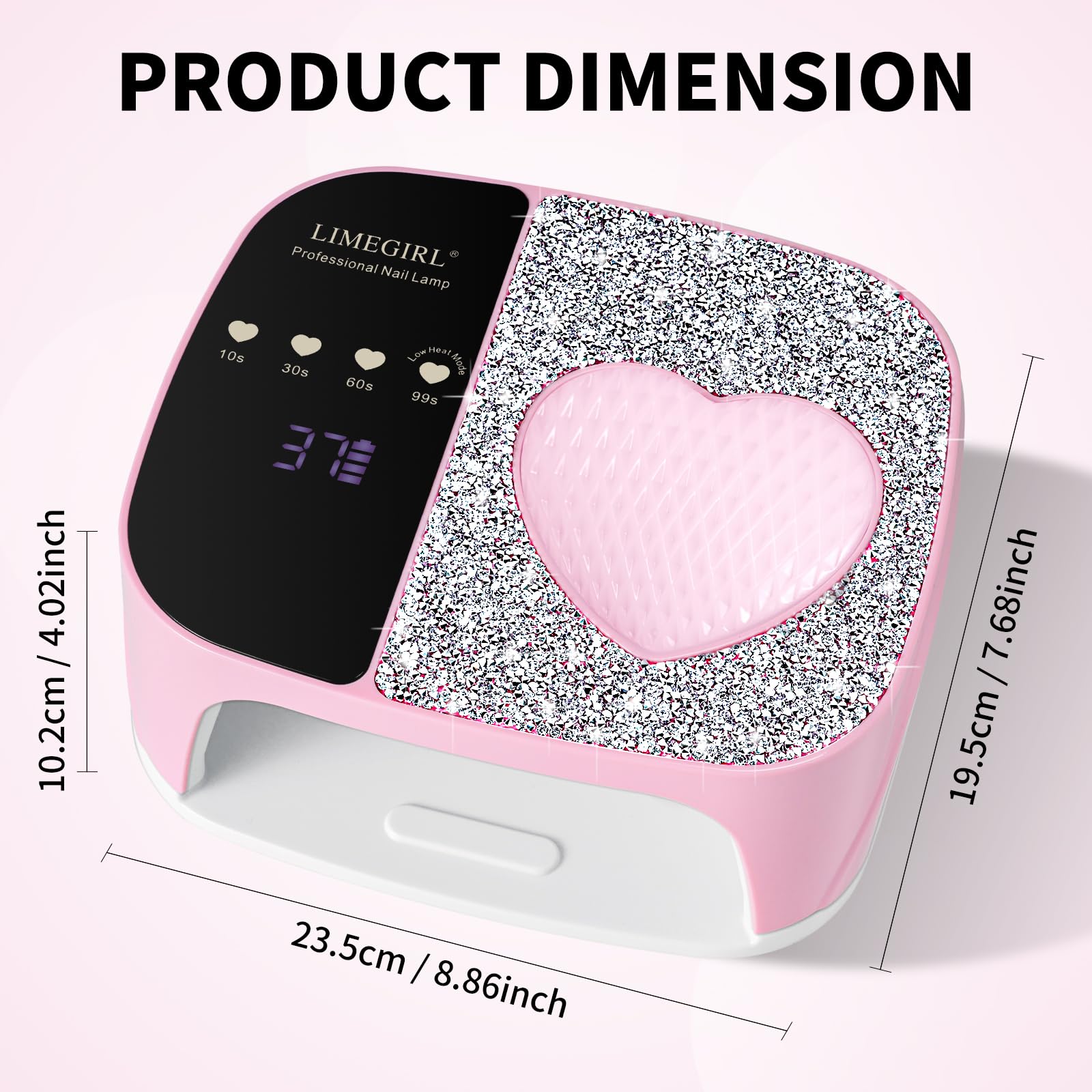LimeGirl iluminación ambiental en forma de corazón con cristales.