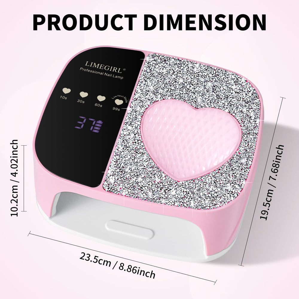 LimeGirl iluminación ambiental en forma de corazón con cristales.