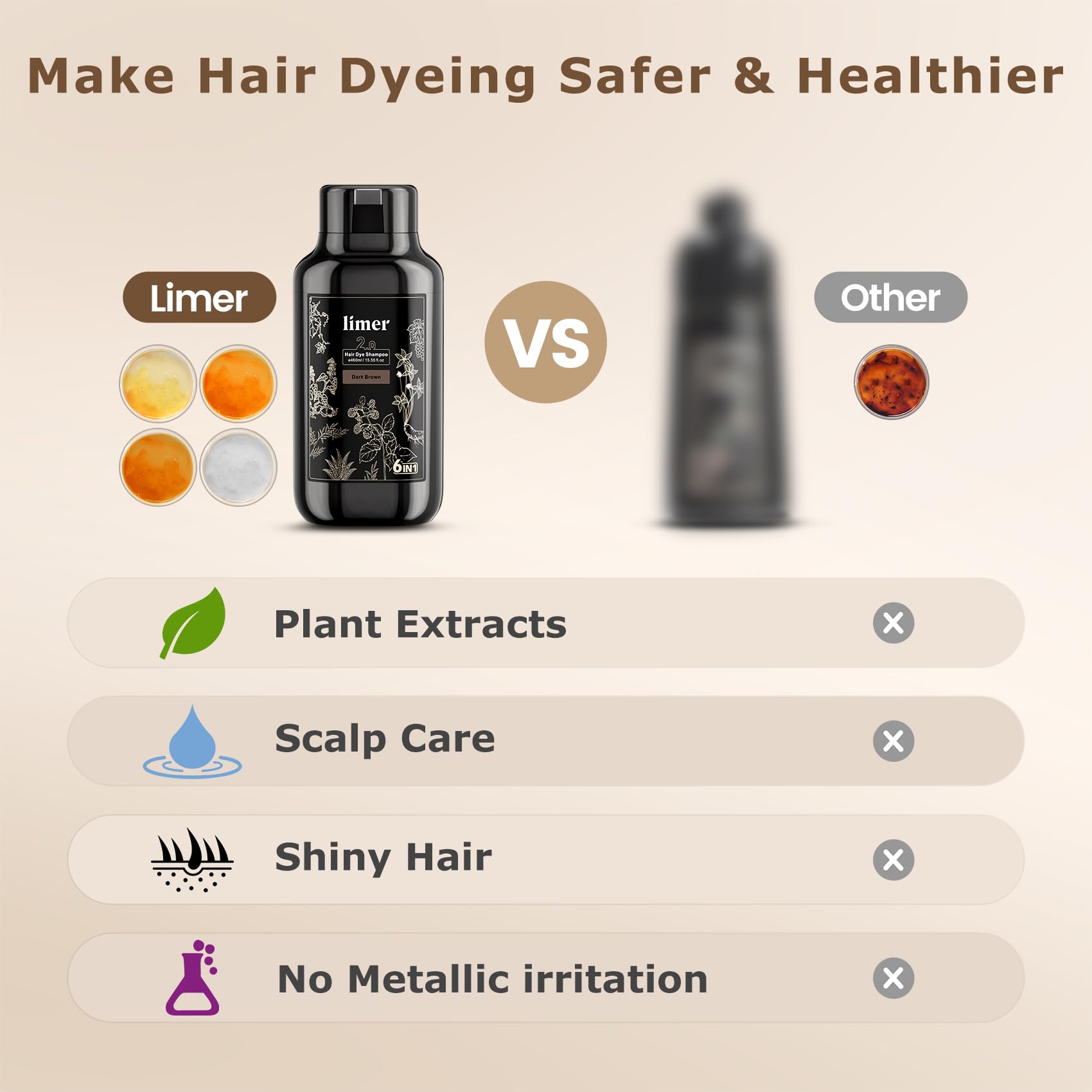 Limer Brillo natural tras la coloración gracias a la fórmula herbal