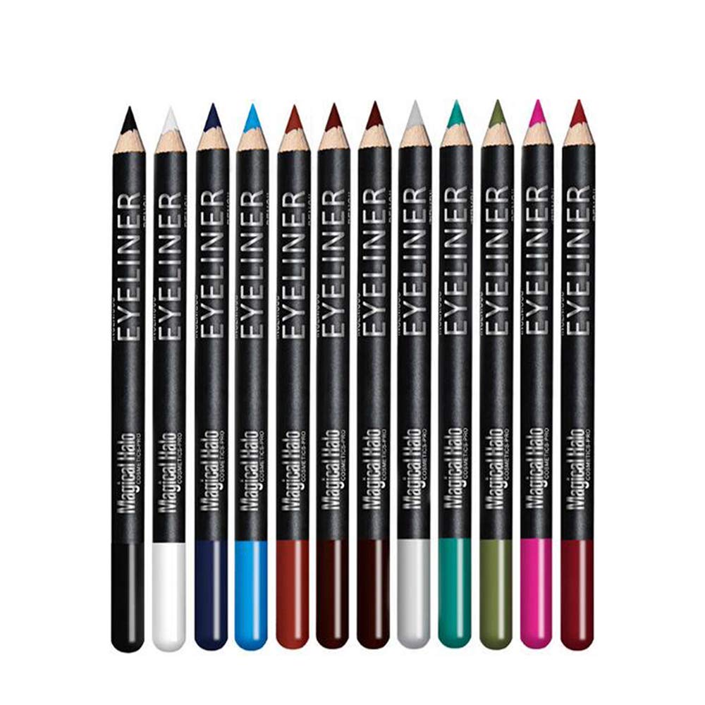 Linble lápiz delineador de ojos, colección de 12 colores mate para definición suave.