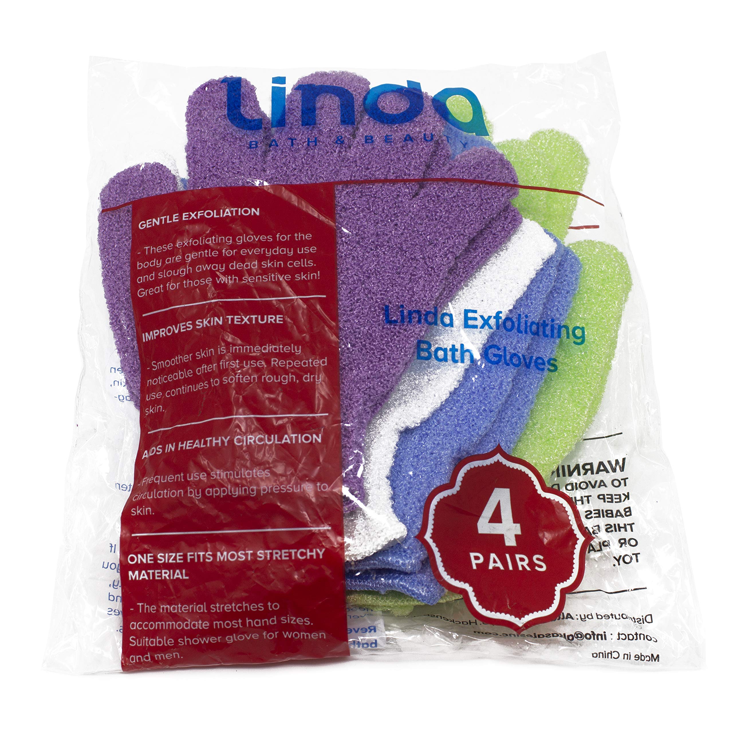 Linda guantes exfoliantes, mano-ajuste cómodo para la mayoría de manos