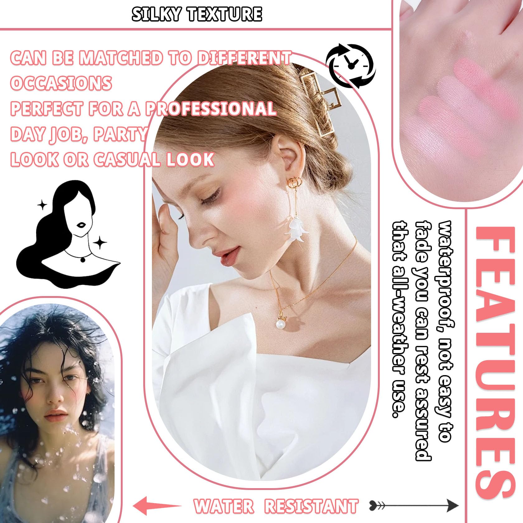LingHaoLH tonos resaltan mejillas para look fresco