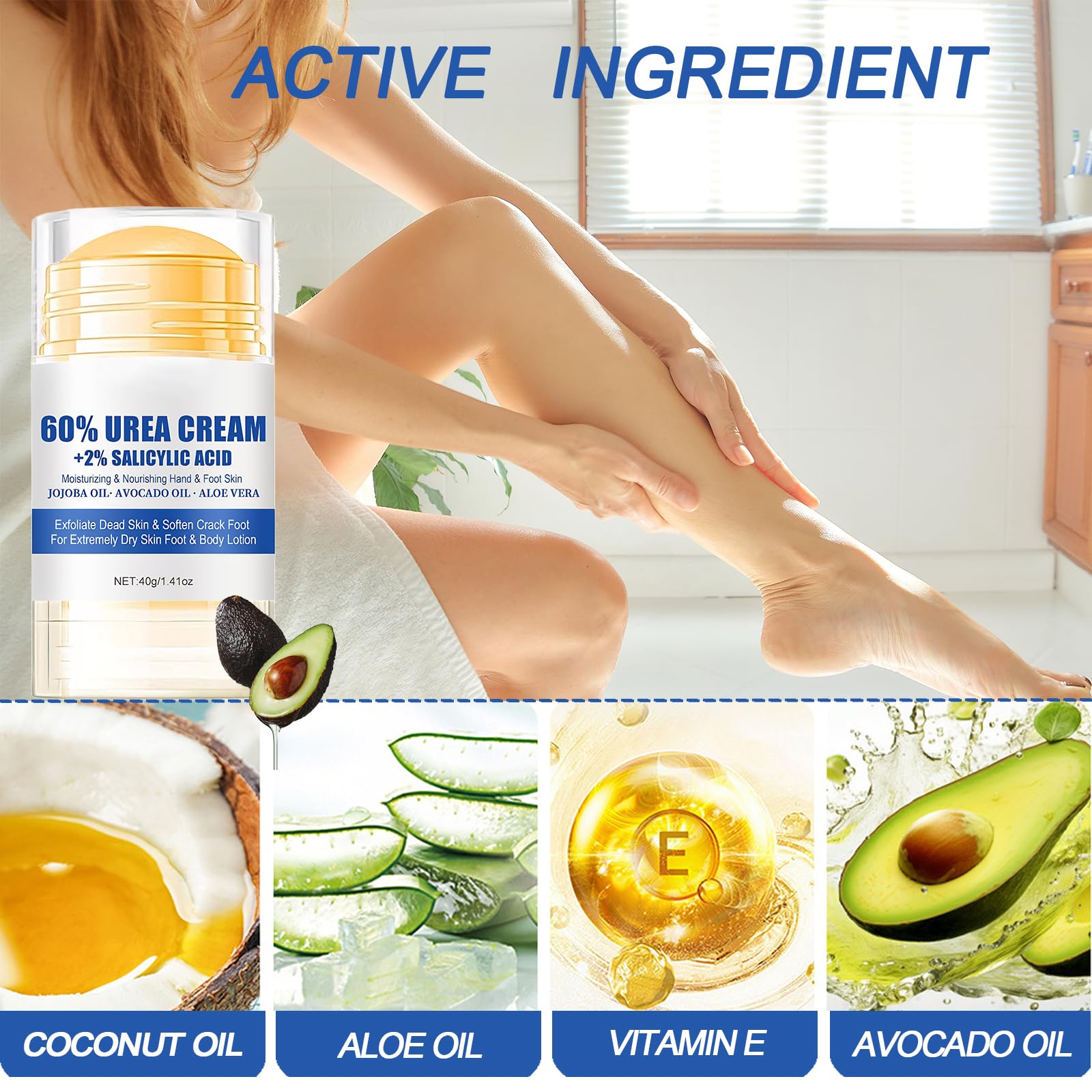 Lingyun crema urea 60% hidratación profunda para piel de pies