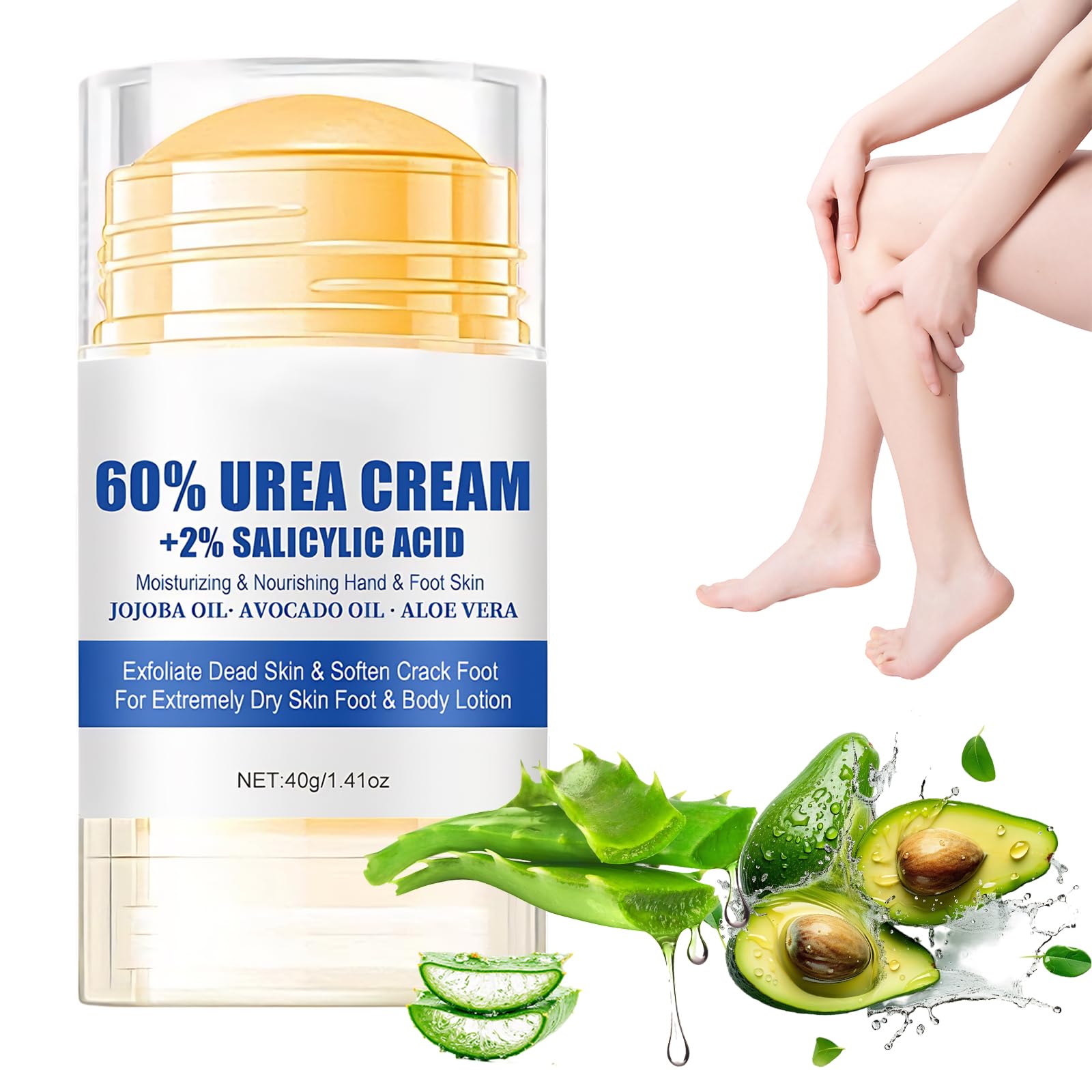 Lingyun crema urea 60% con textura fría y absorción rápida para pies