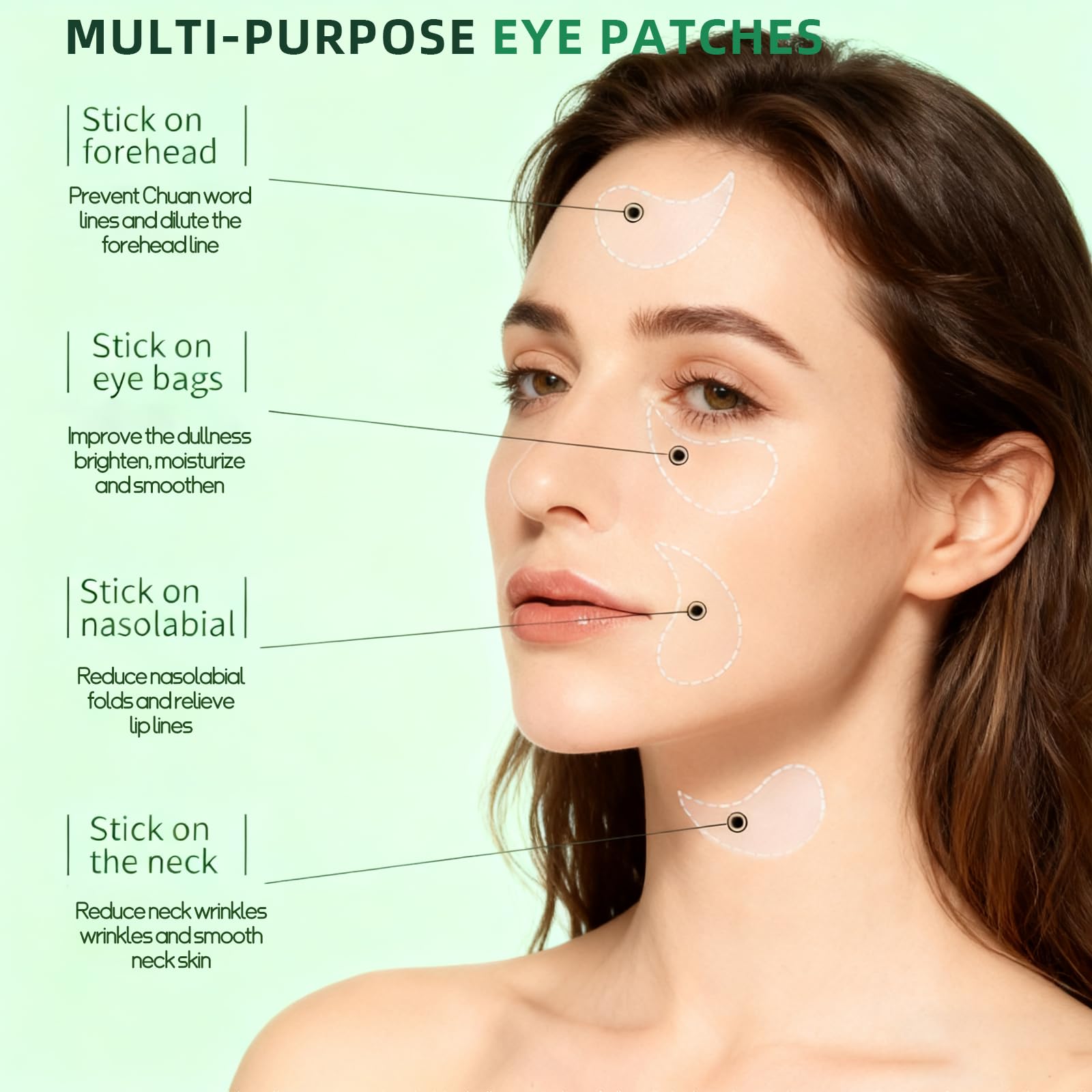 Lingyun parches ojos nutritivos con vitaminas para elasticidad de la piel.