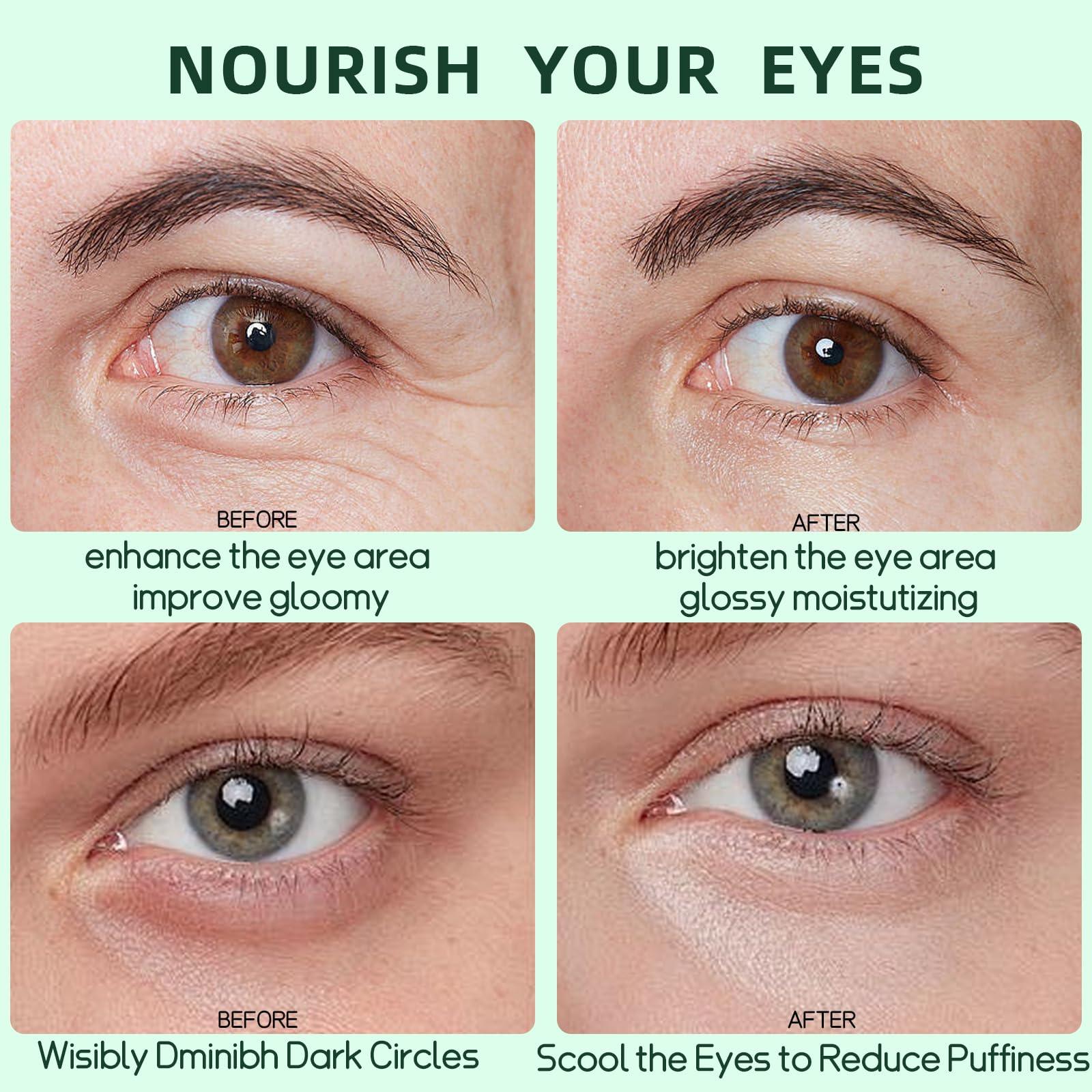 Lingyun parches ojos textura gel fresca despierta la mirada.