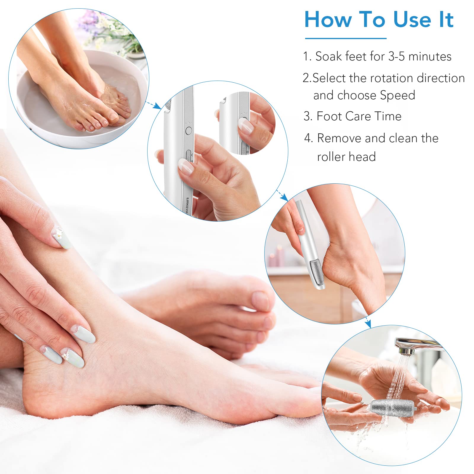 LINKEVAP kit-pedicure-domicile: soin des pieds à la maison pour toute la famille.