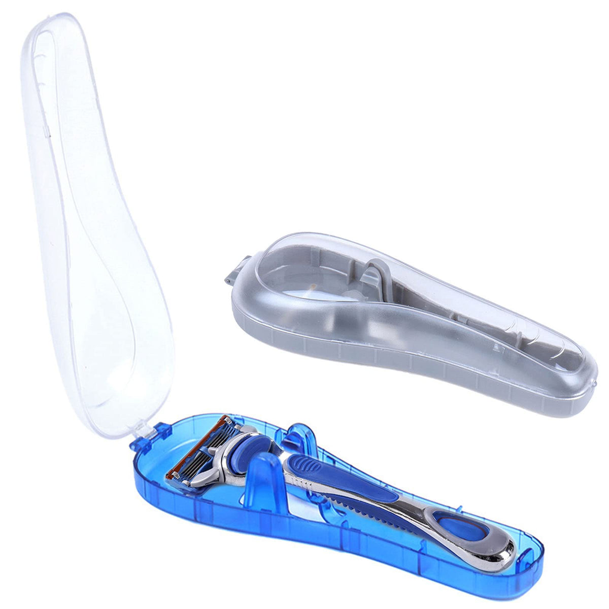 LinMei: caja protectora para afeitadora azul gris, ideal para viaje y protección durante el transporte.