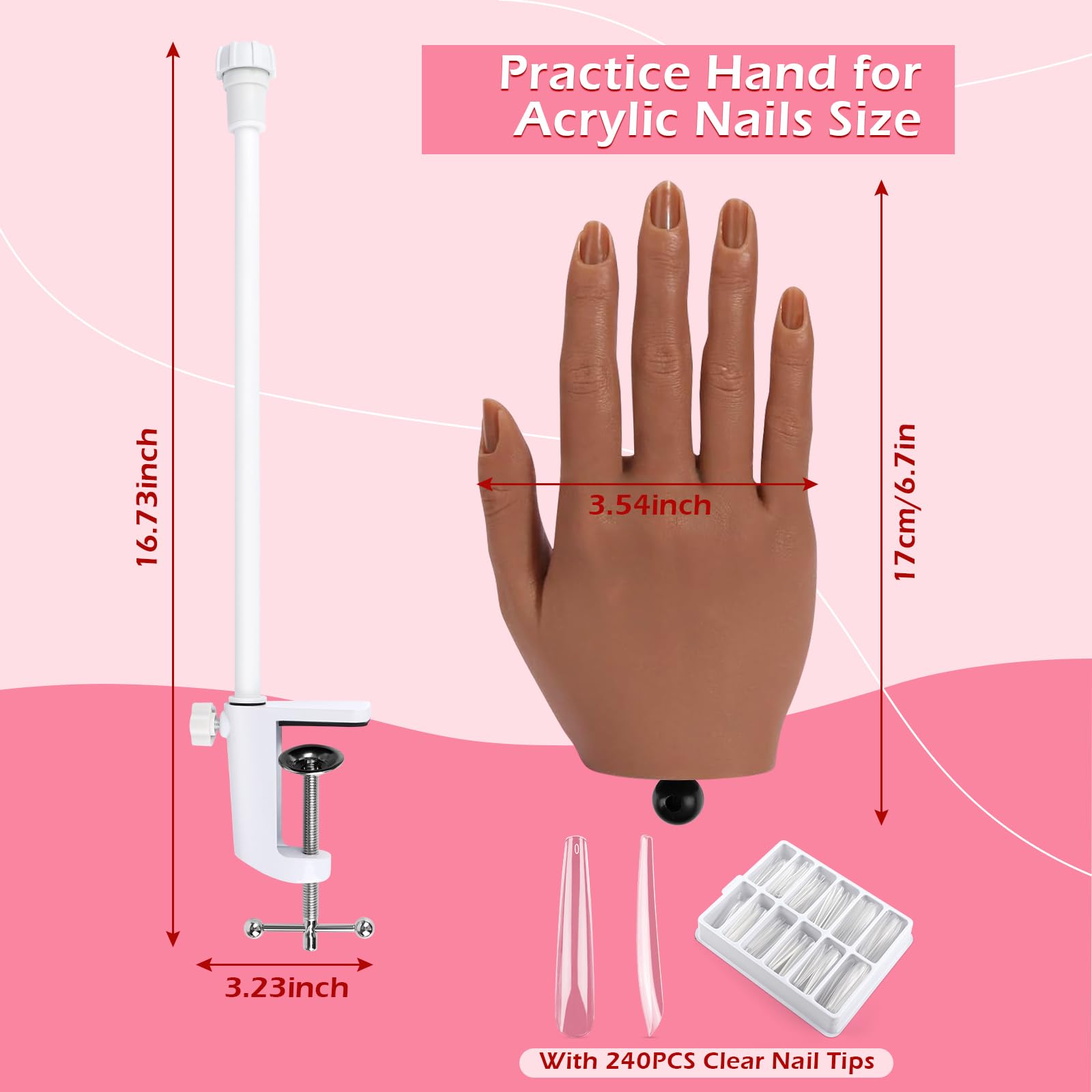 Maniquí de uñas LIONVISON con dedos flexibles para nail art