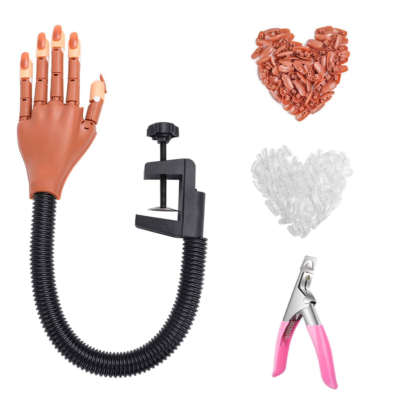 Mano de práctica LionVision para uñas acrílicas, flexible y fácil de maniobrar para practicar diseños.