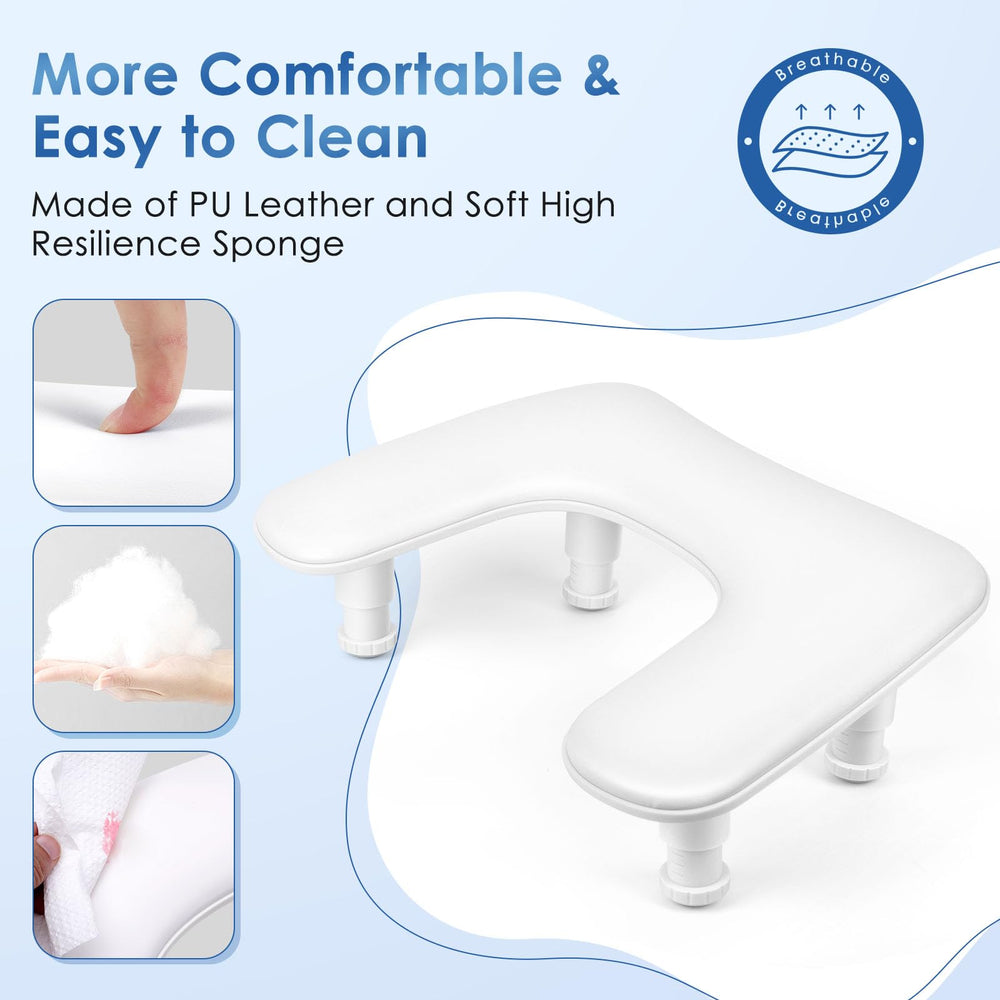 LionVISION reposo de manos para manicura, cuero PU blanco duradero y fácil de limpiar.