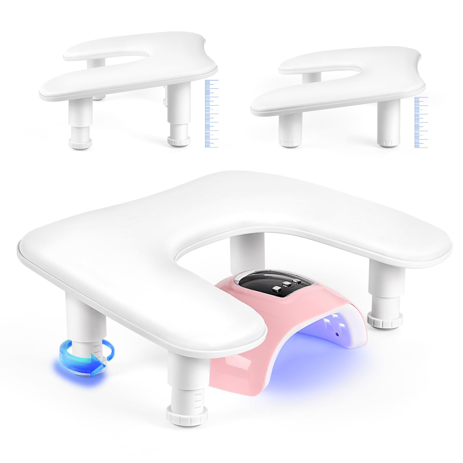 LionVISION reposo de manos para manicura, vista frontal, estabilidad duradera en cada sesión.