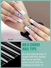 LIONVISON uñas acrílicas de media cobertura para un look natural y equilibrado.