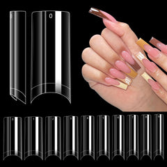 LIONVISON: estuche con 500 puntas largas y cuadradas listas para manicura profesional.