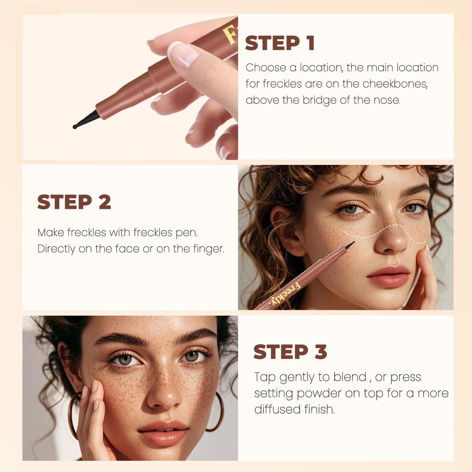Liopif bolígrafo de pecas: cuatro colores para adaptar tono de piel.