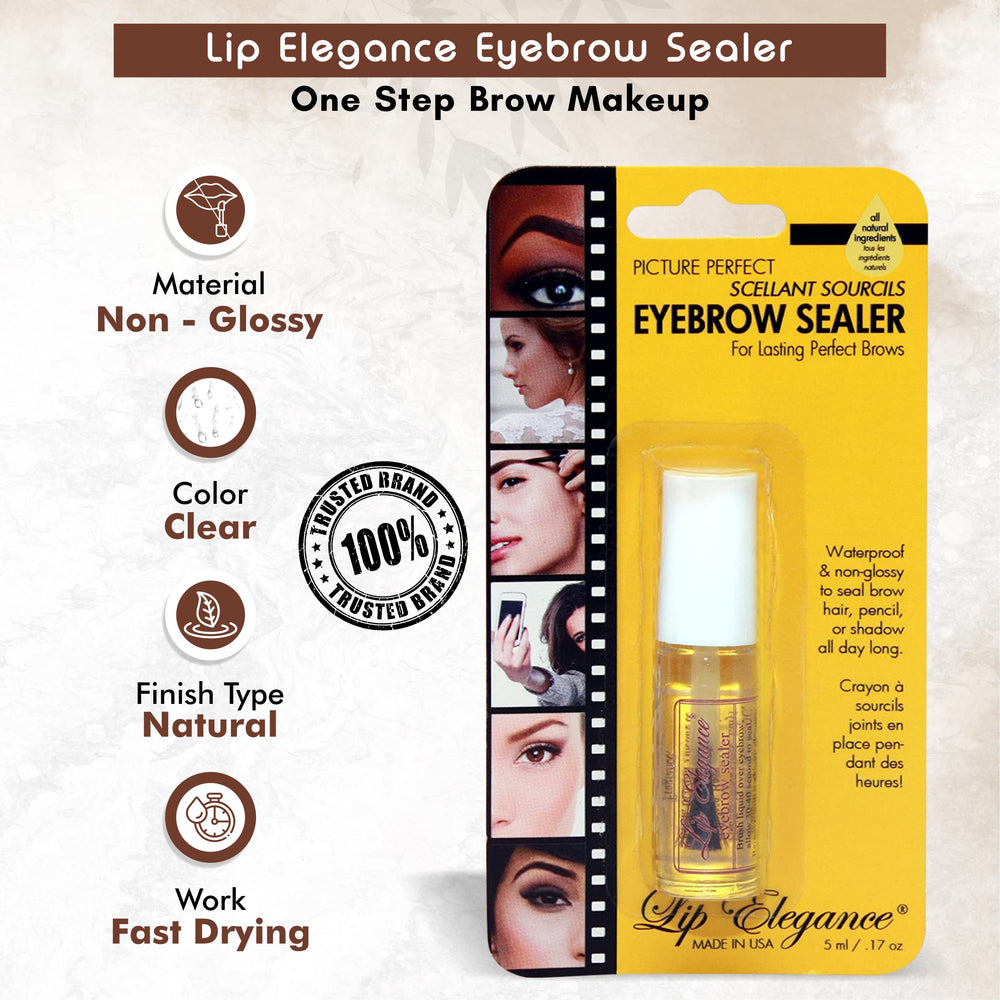 Lip Elegance Gel para cejas resistente al agua ofrece fijación duradera.