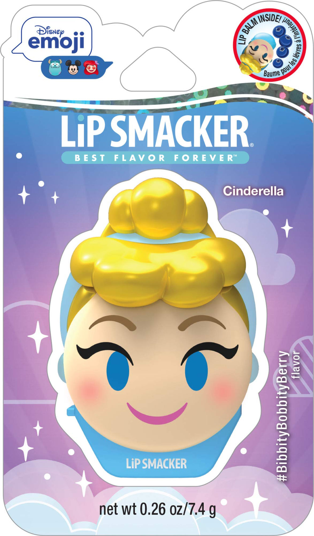 Lip Smacker Cinderella Emoji: perfecto para niños, divertido y cuidado básico de labios.
