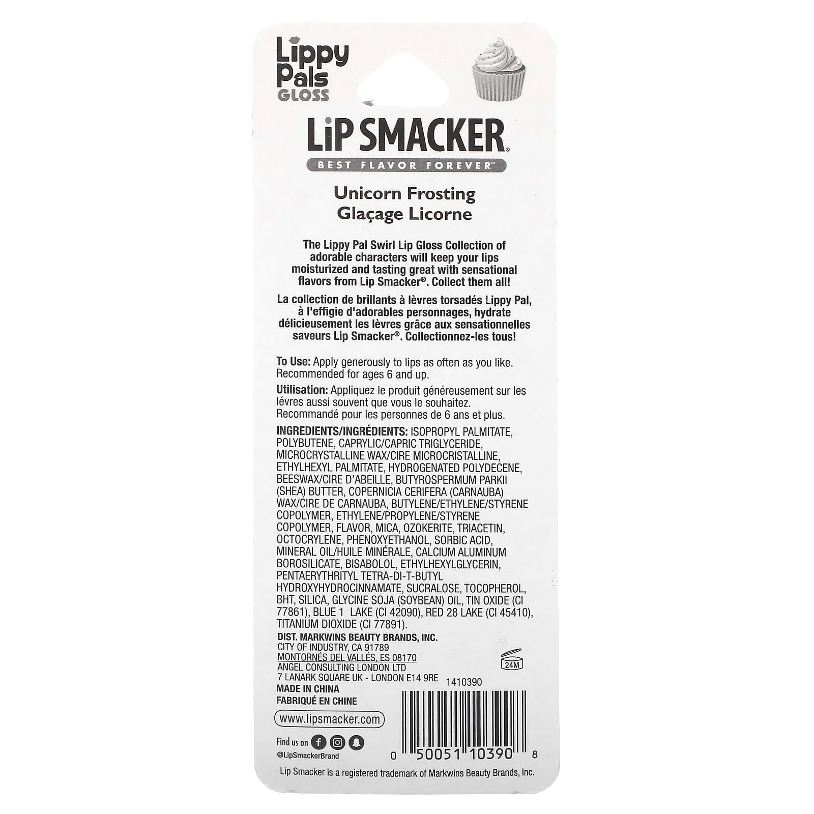 Lip Smacker Lippy Pals Unicornio Glaseado; brillo apetecible para un acabado brillante.
