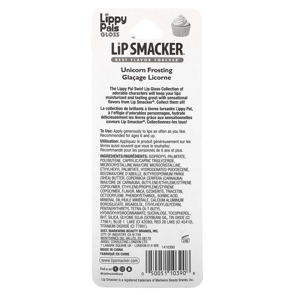 Lip Smacker Lippy Pals Unicornio Glaseado; brillo apetecible para un acabado brillante.