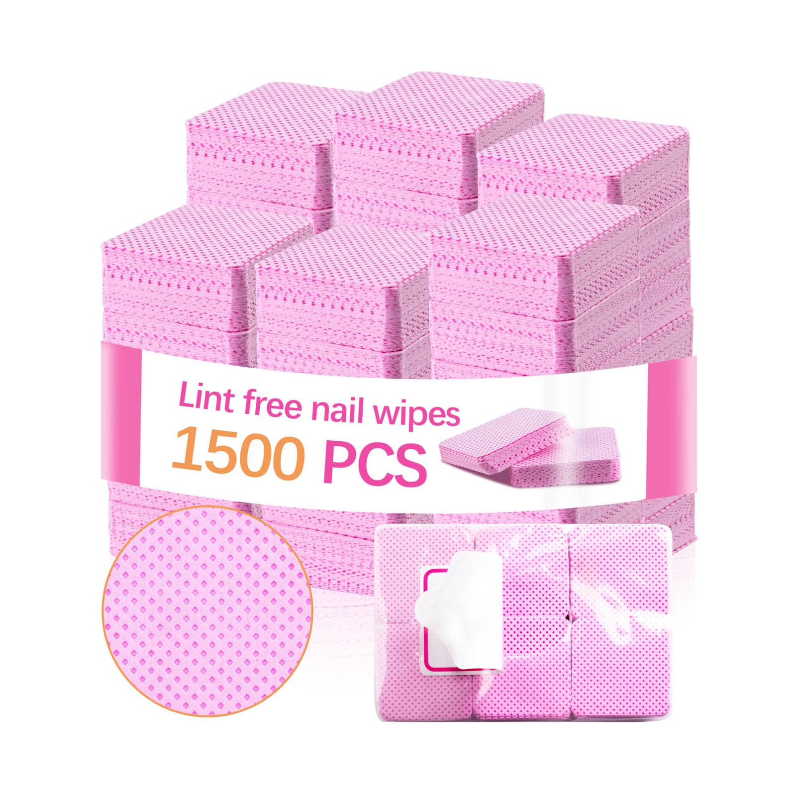 Lipetol: toallitas sin pelusa rosadas para uñas, 1500 uds, sin fibras.