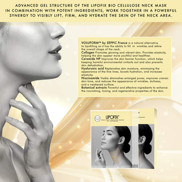 Textura sedosa de LIPOFIX en cuello para mayor confort.