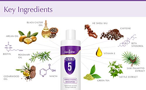 Lipogaine Big 5 shampoo foamy lather signals premium cleansing.