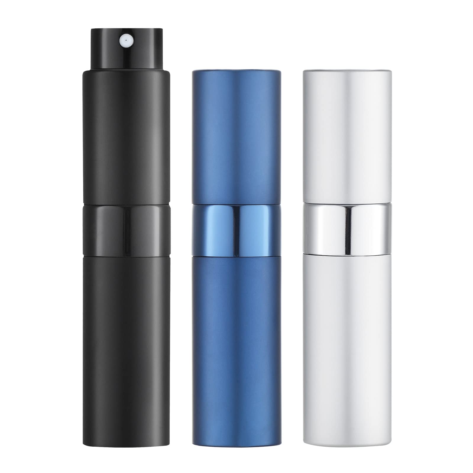 LISAPACK atomizador 8 ml negro para viaje, spray recargable y sin fugas.