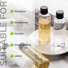 LISAPACK botellas de viaje en plástico PET duradero para reutilización.