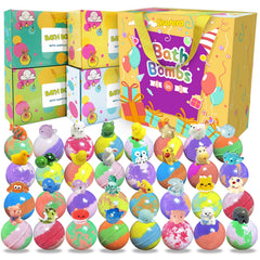 Bombas de baño Lisotera 32-pack regalo con colores vibrantes para niños