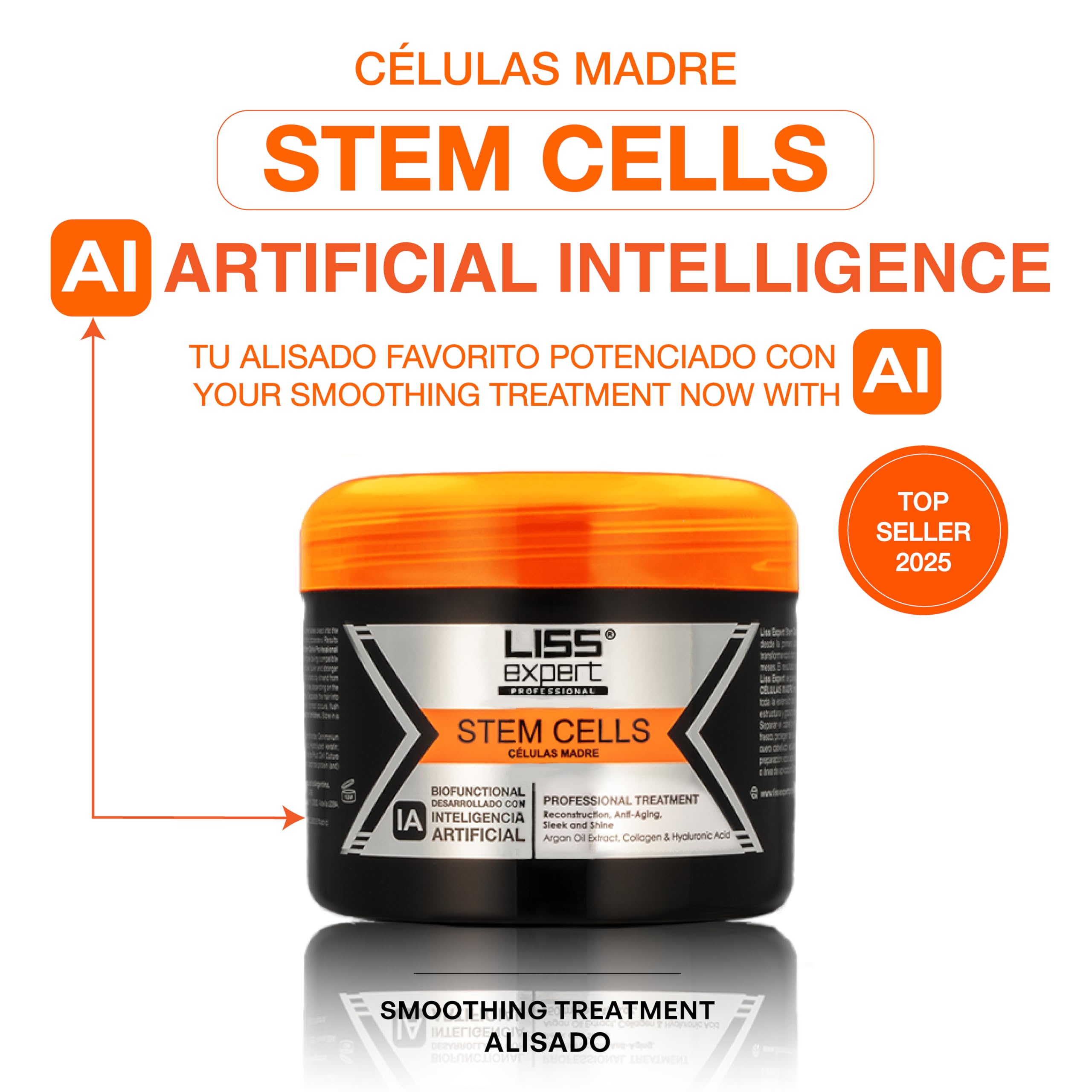 Keratina orgánica y argán para alisar y controlar el frizz durante la aplicación en el cabello