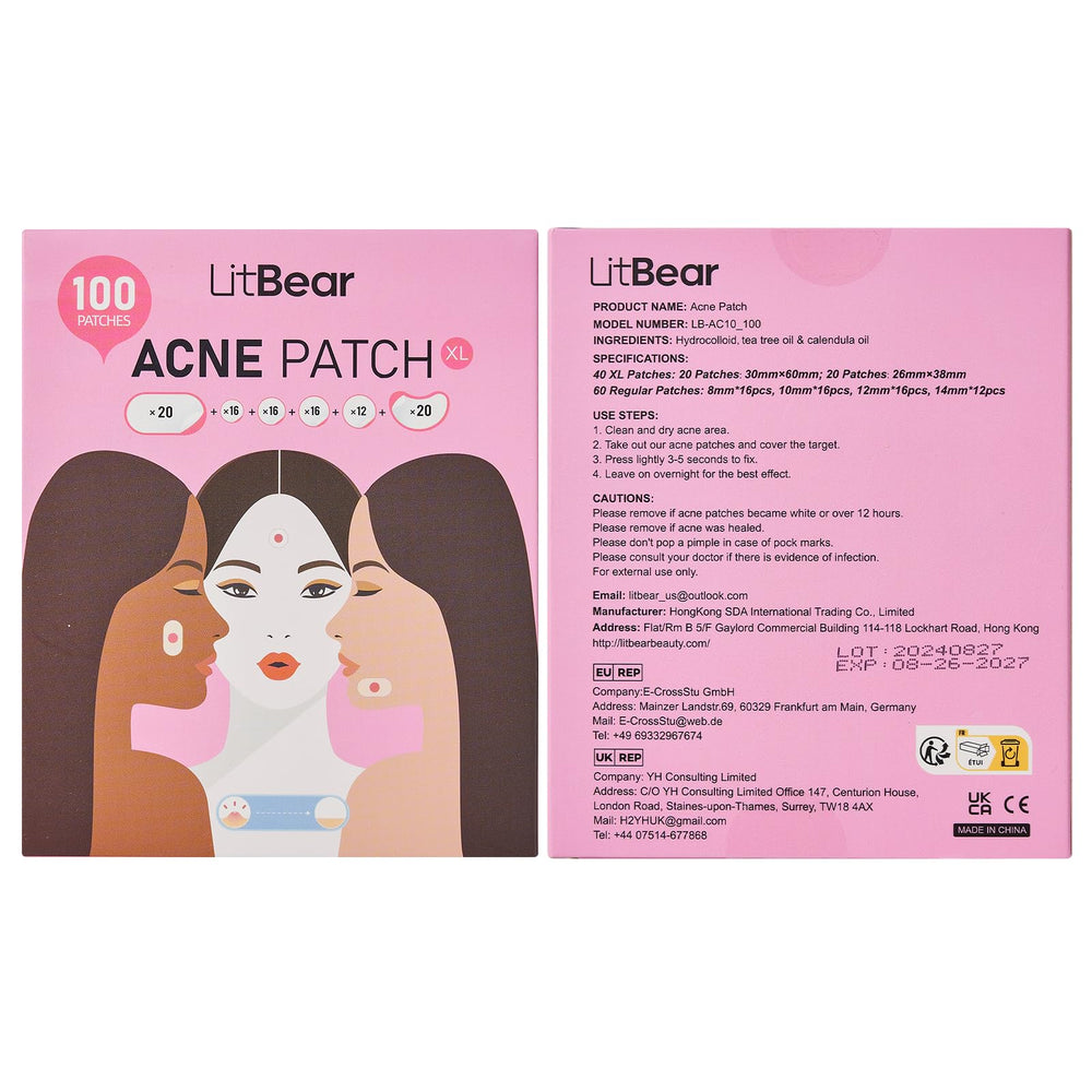 LitBear parche de uso corporal, funciona en cara, cuello y torso