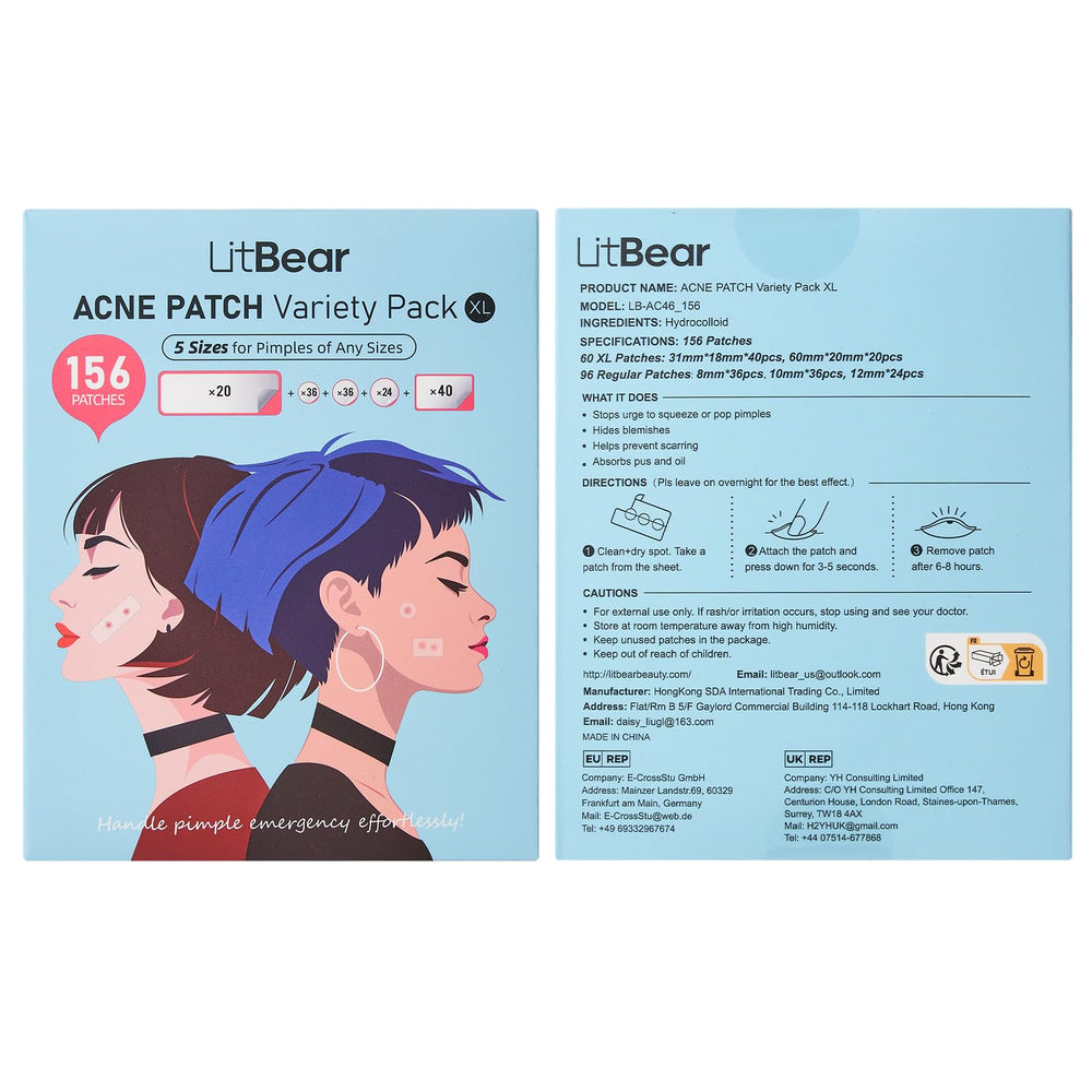 Estuche LitBear con parches para cuidado puntual de la piel.