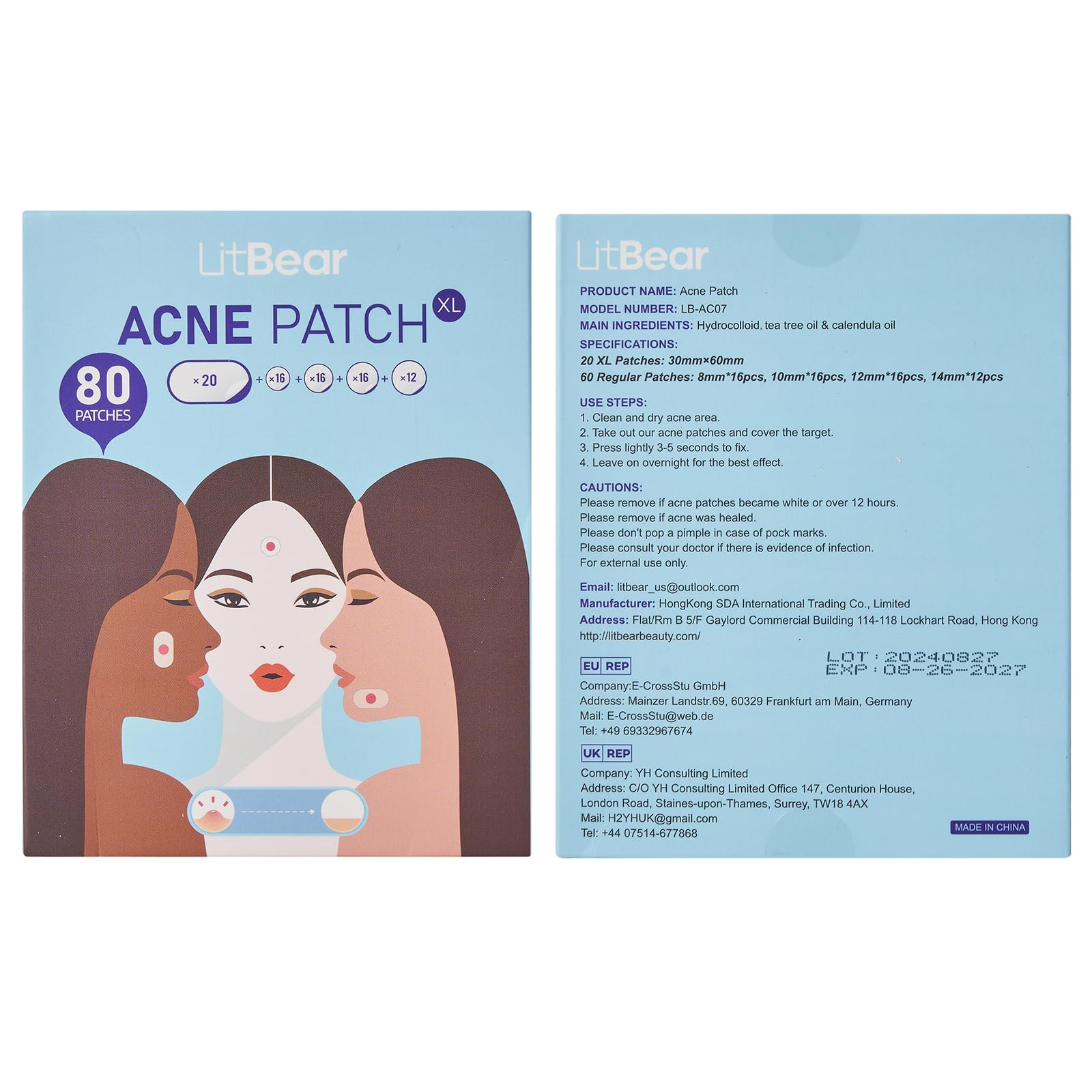 LitBear pack 80 parches para múltiples brotes y gran cobertura