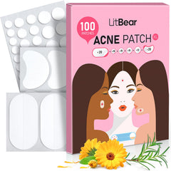 LitBear parche acne grande para la cara, cobertura amplia para brotes grandes
