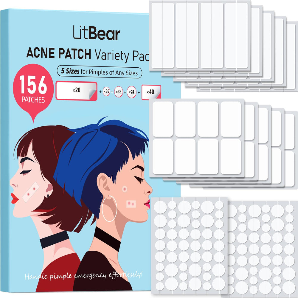 Parche LitBear de 8 mm para granos pequeños, absorbente y discreto en el rostro.