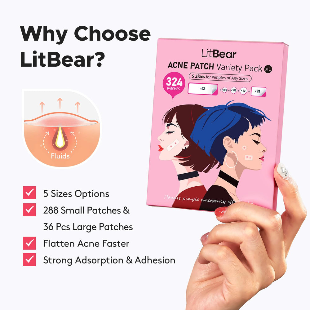 LitBear parche facial de uso diario, piel suave y discreta