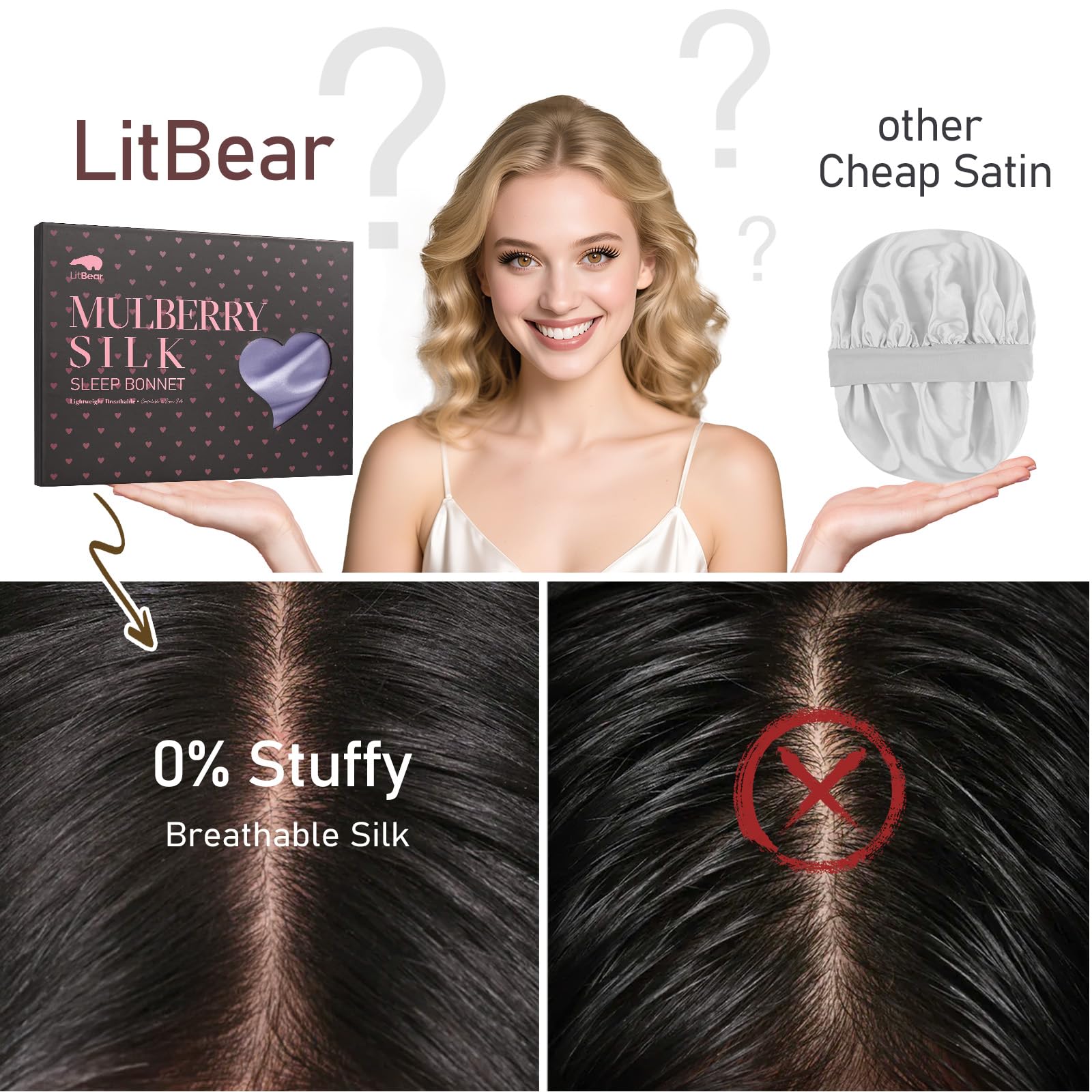 Superficie de seda deslizante LitBear que reduce fricción.