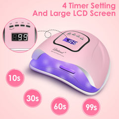 Liteland lámpara UV para uñas, dos manos brillantes al mismo tiempo.