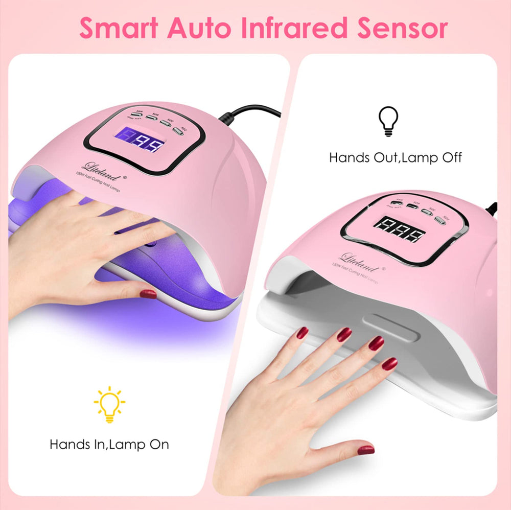 Liteland lámpara UV uñas, pantalla con cuatro temporizadores para control preciso.