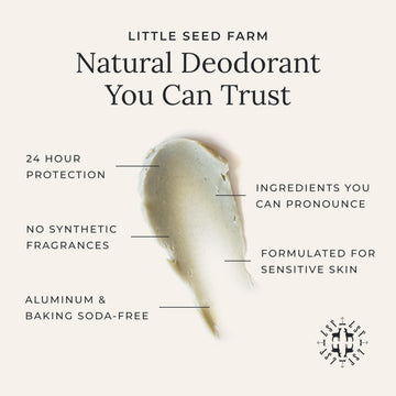 Textura sedosa de Little Seed Farm Desodorante Crema Blue Tansy Rose para aplicar con facilidad.